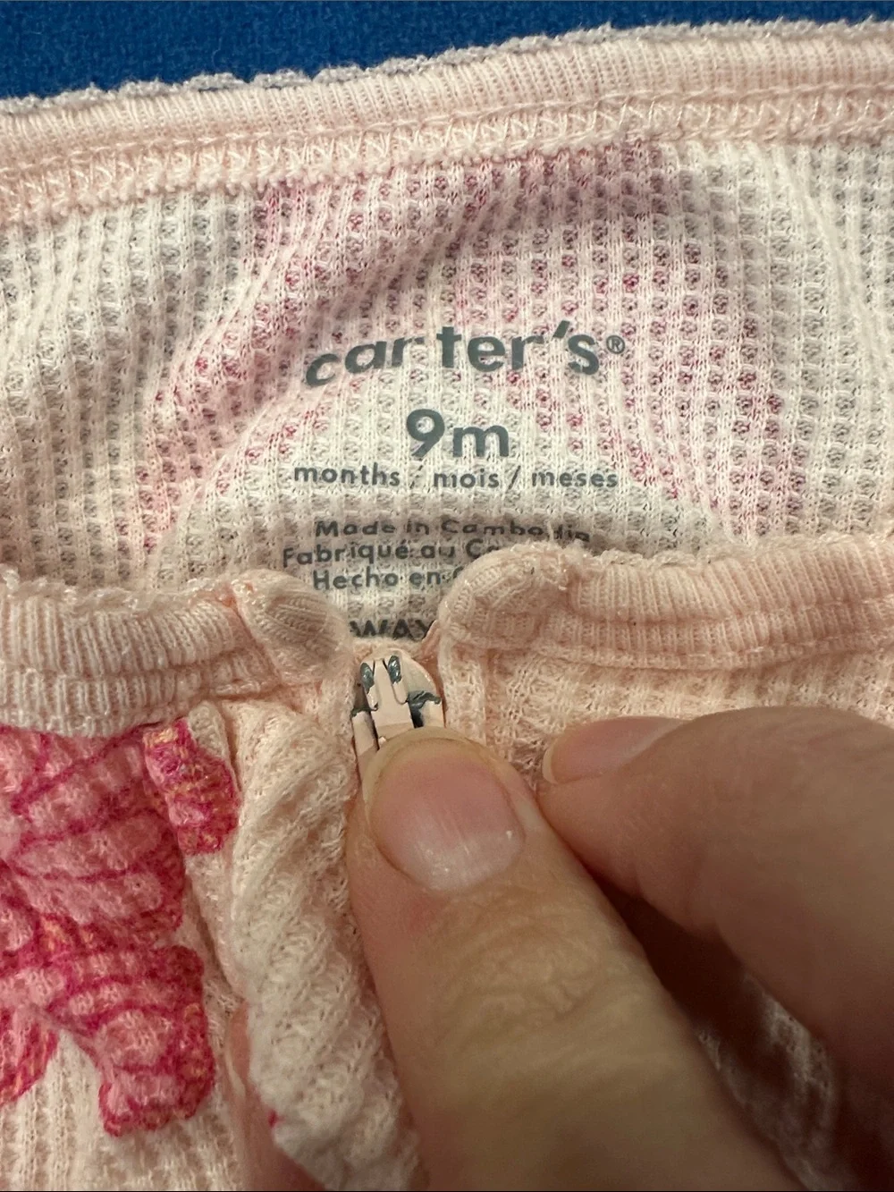 Carter's Pink Butterfly Thermal Footed One-Piece